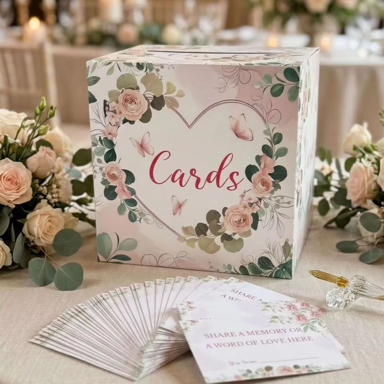 Biała kwiatowa skrzynka na kar – Wedding Card Box recenzja i cena