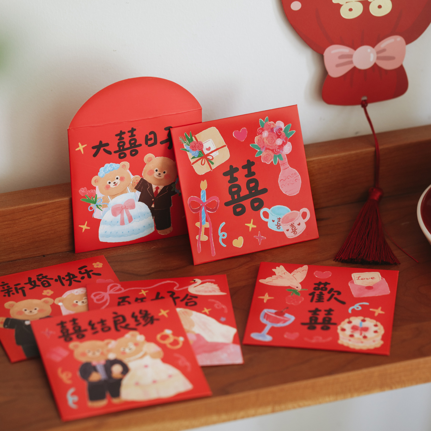 6 szt. Czerwone koperty do blo – Wedding Envelopes recenzja i cena